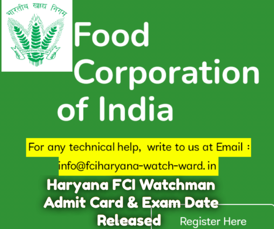 FCI Watchman Haryana Admit Card Released