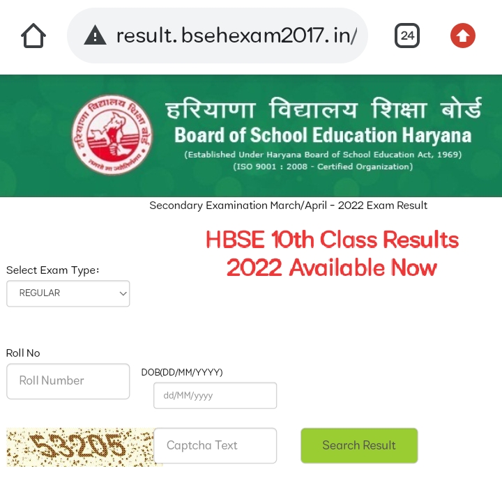 HBSE 10th Class Result 2022 Avilable now pdfharyana.com