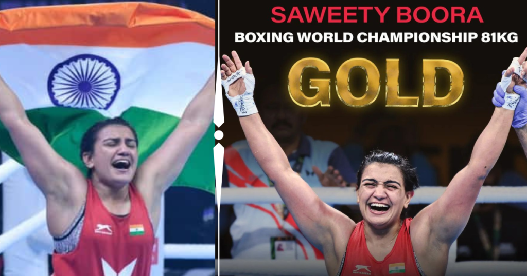 International Boxer Saweety Boora won gold medal for India 81 kg category 